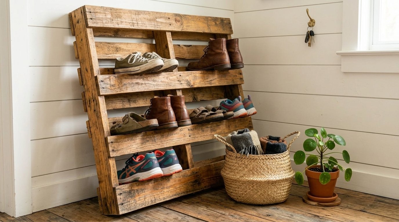 How to Make a Shoe Rack From Wood Pallets for Rustic Storage