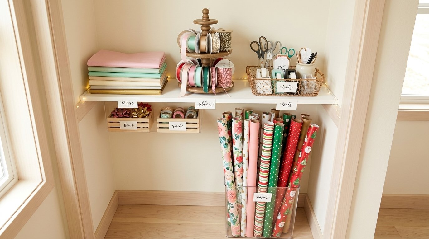 How to Organize Gift Wrap and Supplies for Last-Minute Wrapping